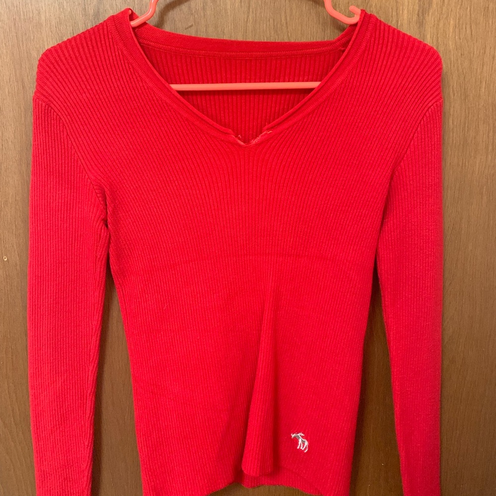 A&F red sweater